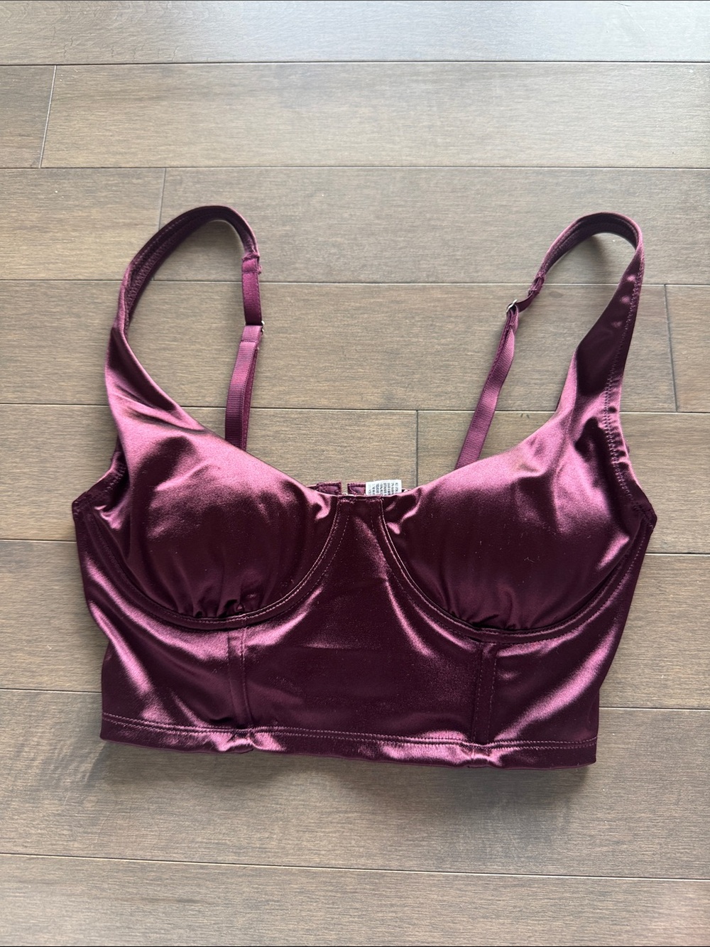 Forever 21 Satin Longline Underwire Bralette - Burgundy